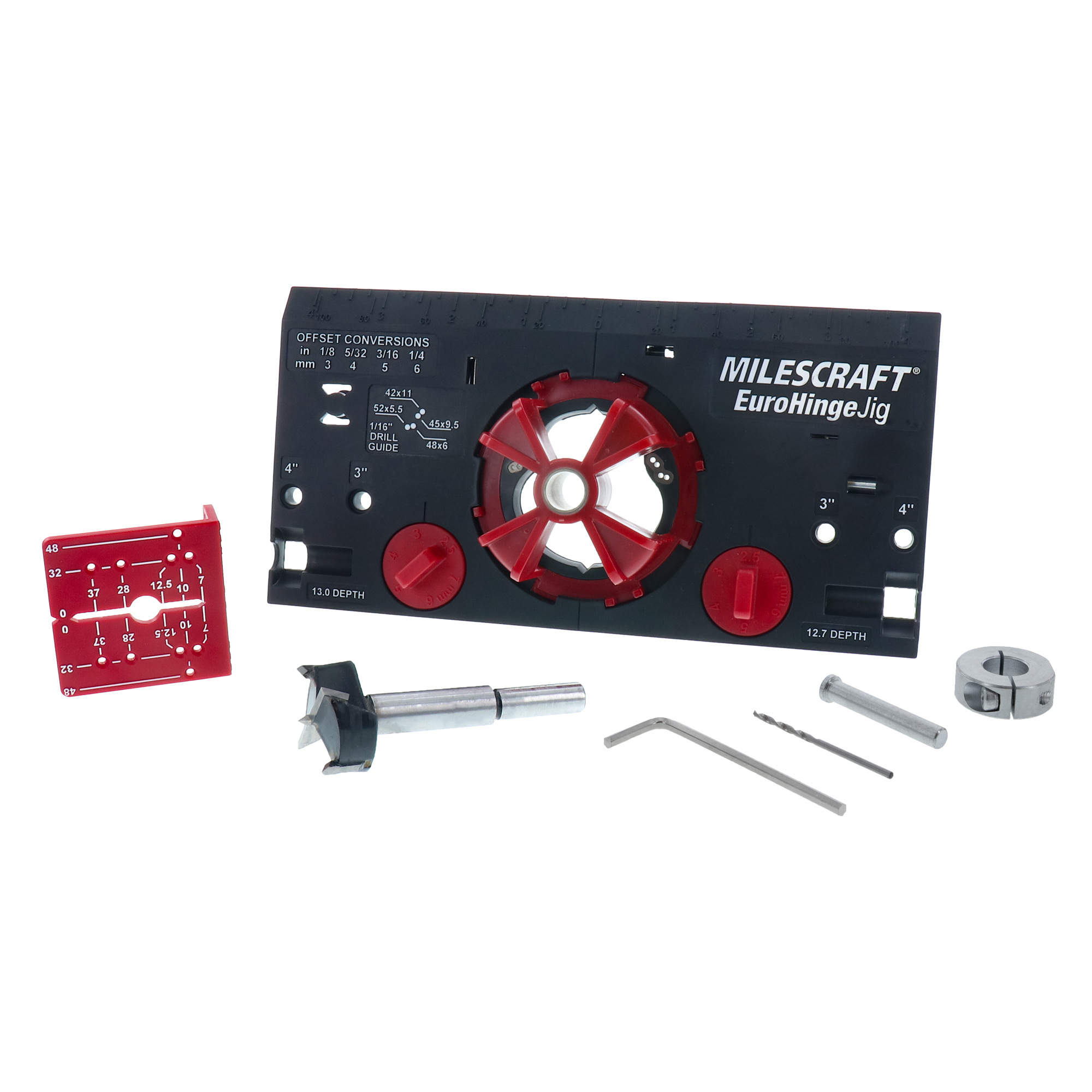 Milescraft Euro Hinge Jig — Concealed Hinge Jig and Drilling Guide, 35mm Forstner Bit Included, Model# 13420003